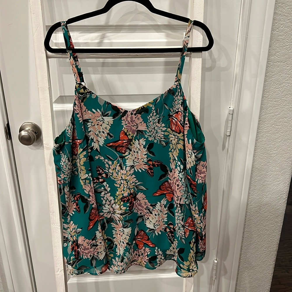 Torrid Brand Size 2 Women’s Spaghetti Strap Blouse w/Floral Design - Sz Torrid 2